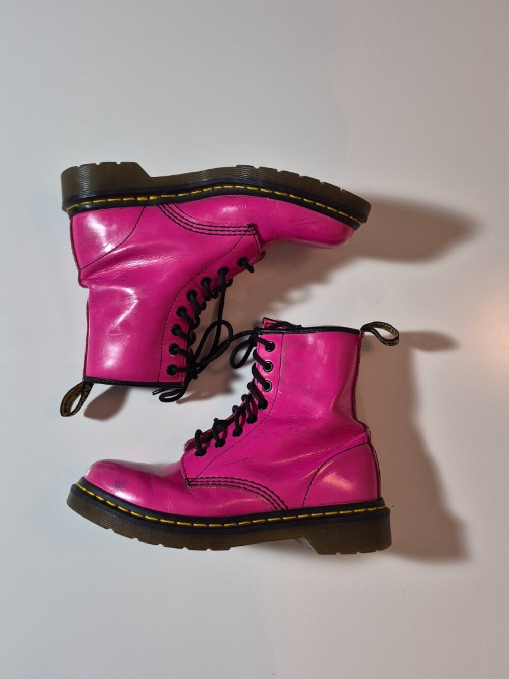 Dr. Martens 1460 Boots Womens 7 Fuchsia Pink Leather 8 Eye Combat Docs